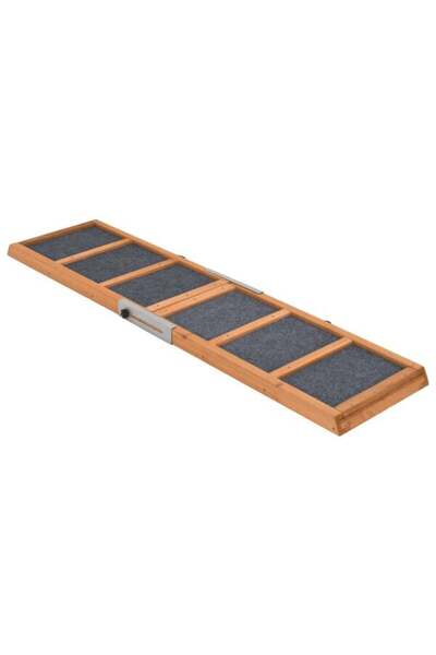 vidaxl Rampă pentru câini, gri, 120 x 30 cm, lemn masiv de brad