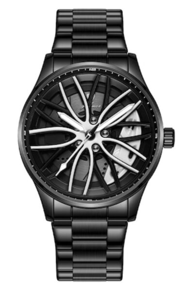 Gohuos 8901 Ceas de mână de lux, cu design inspirat de roată de mașină, cu cu...