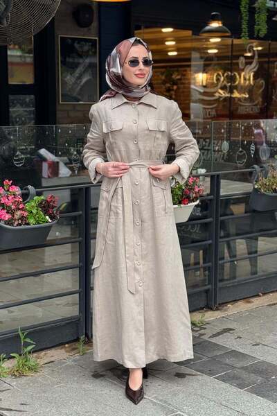 MISS DALIDA Keten Ceket 2268287 Vizon
