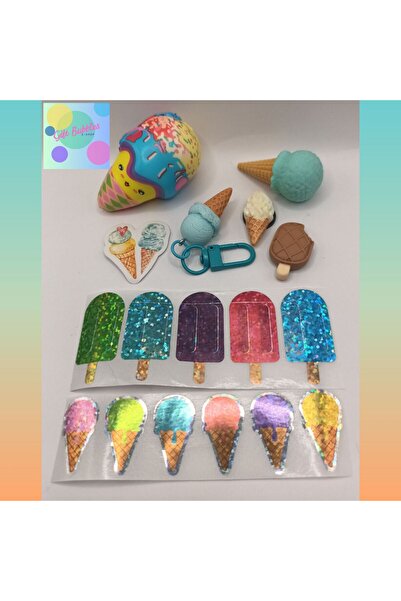 Gift Bubbles e-shop Τέσσερα πακέτα χαρτικών με σχέδιο χωνάκια παγωτού