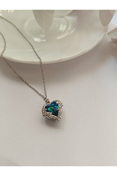 Kudi Oyuncak Ocean Heart Silver Color Steel Necklace
