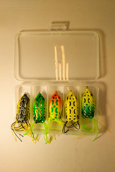 Enora Grup 5'li Kurbağa Sahte Yem Seti Frog Lure Topwater Turna Levrek Snakeh...