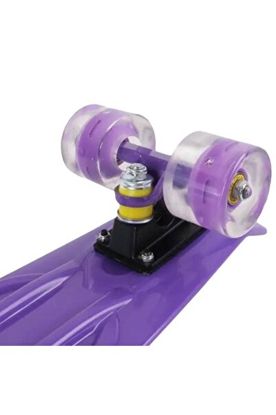 smile toys Penny Board cu Roti LED Luminoase, Rulmenti ABEC-7, Placa Antiderapanta, 55 cm, Sasiu Aluminiu, Max. 80 kg