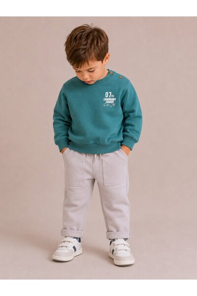 Dirkje Boys 2pc Set – “07 Legendary League” Print Sweatshirt & Jogger Pants