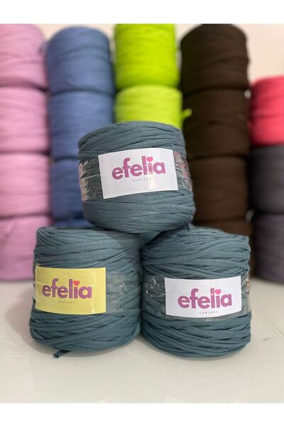efelia concept Smoked Blue Knitted Combed Cotton Yarn Bag Knitting Yarn - (60...