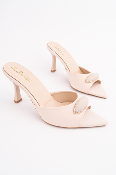 Madam Tarz Spr-3791 Thin Heel Buckle Detail Slippers