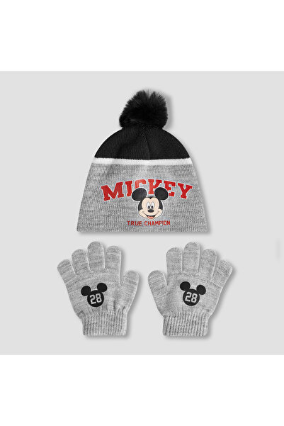 Disney Boys Winter Gloves and Beanie with Mickey Mouse Print - Cotton
