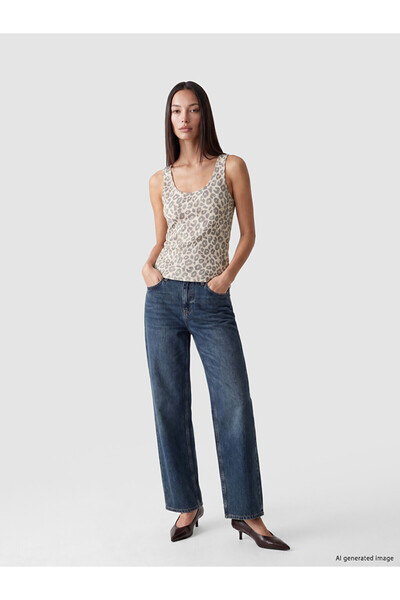 LC Waikiki Leopard print 100% cotton women's tank top