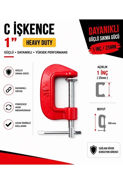 NO BRAND C İşkence 1 İnç Mini Mengene Sıkma Aparatı Metal C Kelepçe Marangoz ...