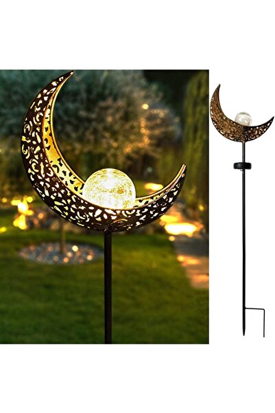 maetheus Güneş Enerjili Ay Figürlü 85 cm Solar Bahçe Lambası Dekoratif Kazıkl...