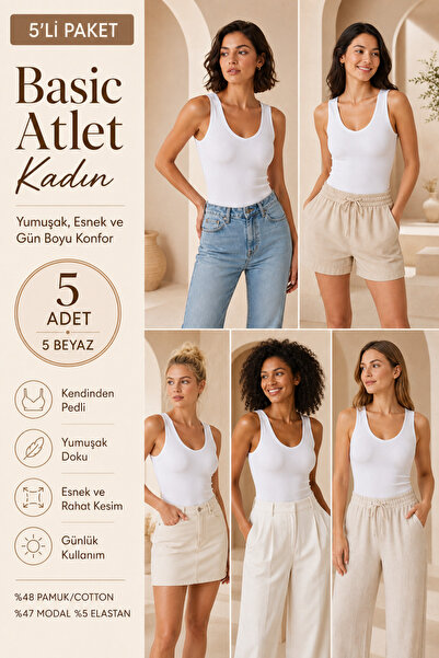 Loule Women's Cotton & Modal V-Neck 5-Piece Camisole Undershirt - with Gather...