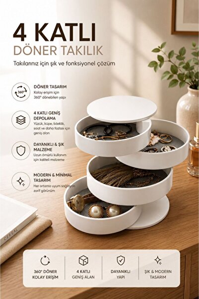 Tercih Home 4-Tier Jewelry Organizer Jewellery and Stylish Jewelry Box, Jewel...
