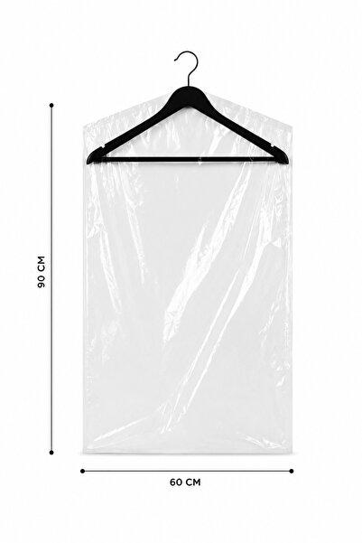 MSE HOLD Kıyafet Koruma Poşeti 60x90 cm 20 Adet Şeffaf Elbise Poşeti | Kuru T...