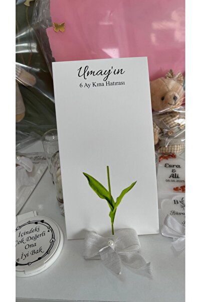 arl etiket tasarım dijital baskı merkezi İsimli 6 Ay Kına Hatırası Lotus Toka...