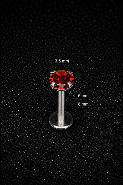 ömay takı Zirkon 3.5mm 1.2mm 316L Cerrahi Çelik Labret Piercing