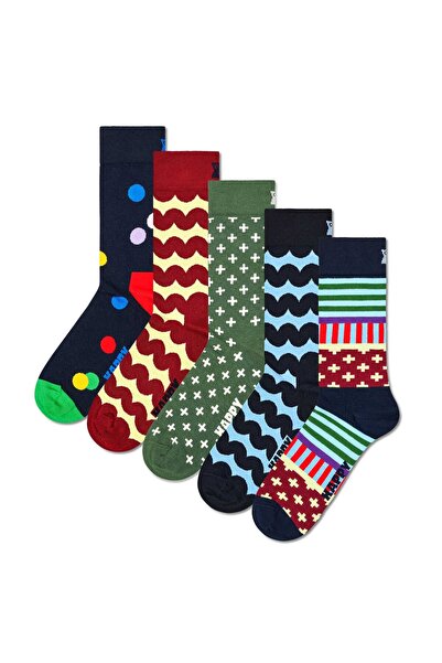 Happy Socks Unisex Socken, 5er Pack - Motivsocken, Kurzsocken, Baumwolle