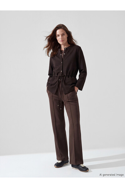 LC Waikiki Nevavm Women's Wide Leg Pants with Elastic Waist and Difference in...