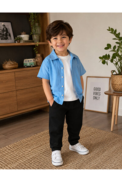 SAINT YUX 3-Piece Kids and Baby Set: Shirt, T-Shirt, and Shorts