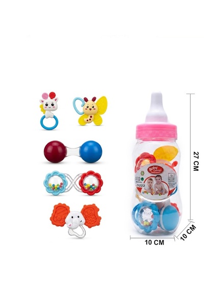 iTajir Interactive Rattle and Teether Set Toy for Newborns in a Nursing Bottl...