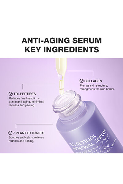 SKINEVER 3A Retinol Renewal Serum 20ml – Triple Retinol Complex | Anti-Wrinkle, Skin Renewal, Firming & Hydrating | Gentle, Non-Irritating, Vegan, for Sensitive & All Skin Types