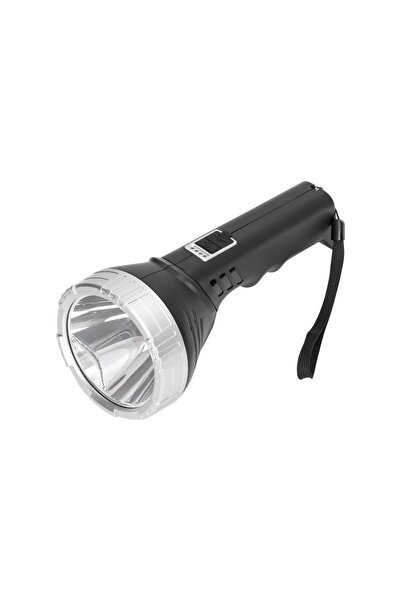 Tradesor Επαναφορτιζόμενος φακός LED - 88069 - 182752 - Μαύρο/Ασημί Μαύρο