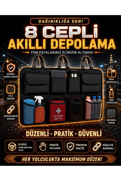 UYDEE Araç İçi Çok Cepli Ve Oto Koltuk Arkası Ve Bagaj Organizeri 85x45cm Oto...
