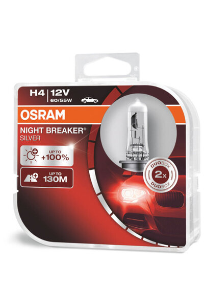 Osram O-64193NBS-HCB Bec cu halogen H4 12V Night Breaker Argintiu +100% / 2 s...