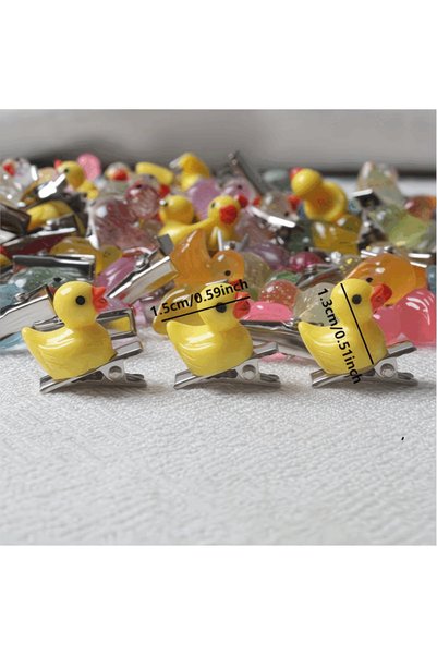 new fly 10Pcs Glow-In-The-Dark Colorful Ducks Highlighter Duck Colorful Hairpin Mini Cute Creative Hair Clip Barrette