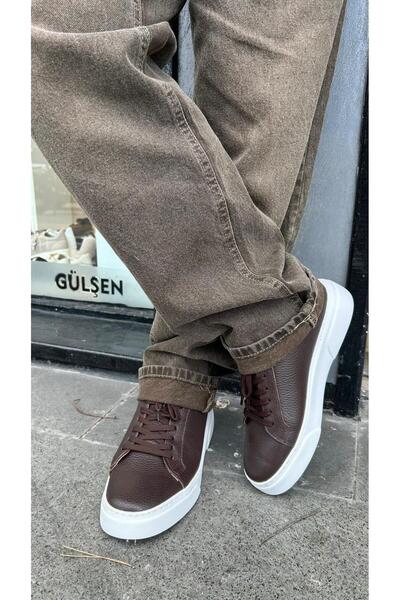 eforia 2620 Brown Genuine Leather Full Orthopedic Casual Men's Shoes