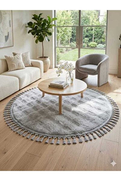 ALTUN CARPET Babil Post Plush Non-Slip Carpet with Round Pompom Fringes, 1.3 ...