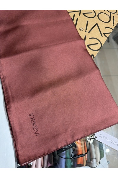 ipekevi Plain Twill Silk Scarf Red Copper 01116
