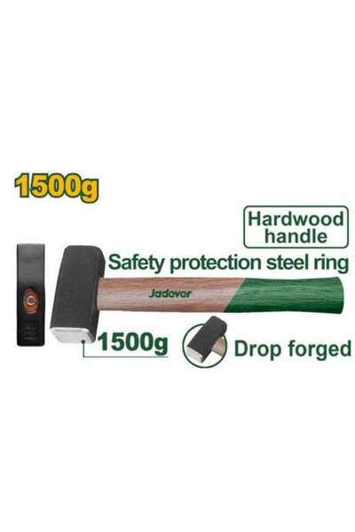 Jadever مطرقه 1500 جرام يد خشب