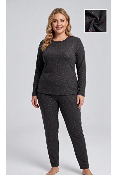 sleeproom Plus Size Pointiel Patterned Pajama Set