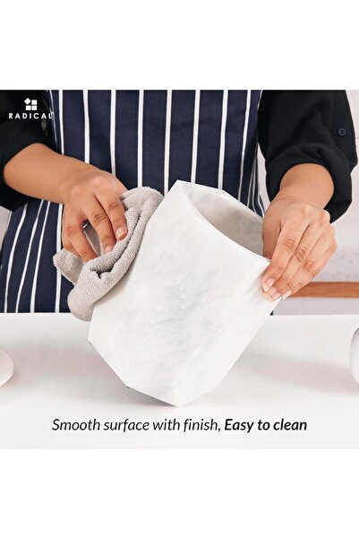 Radicaln White Marble Utensil Holder 6.5 Inch, Natural Stone Kitchen Counter ...