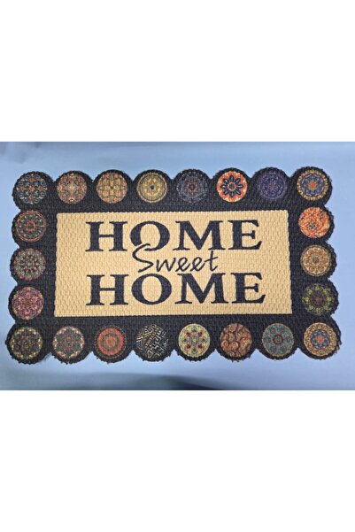 Başak Ev Tekstili سجادة مزخرفة مكتوب عليها "Home Sweet Home" للباب الأمامي - ...