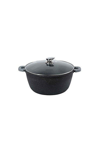 HOMEWAY Homey 40cm Black Marble Aluminum Cooking Pot