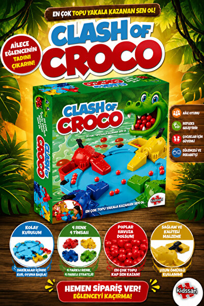 kidssan games Kidssan Clash of Croco | Refleks, Dikkat ve Hız Geliştiren Aile...