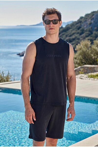 Cossy By Aqua Men's Zero Sleeve Shorts Anthracite Suit Summer Casual Sports P...