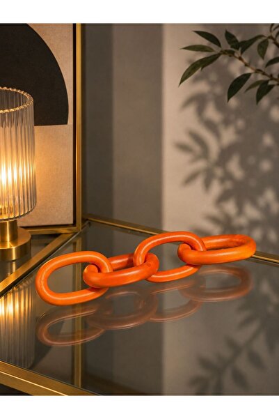 Home Modern Turuncu Zincir Dekoratif Obje – 4 Halkalı Tasarım Aksesuar