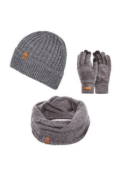 Brødrene Set 3 in 1 barbati, Brodrene, Caciula + fular tip guler + manusi, Ac...
