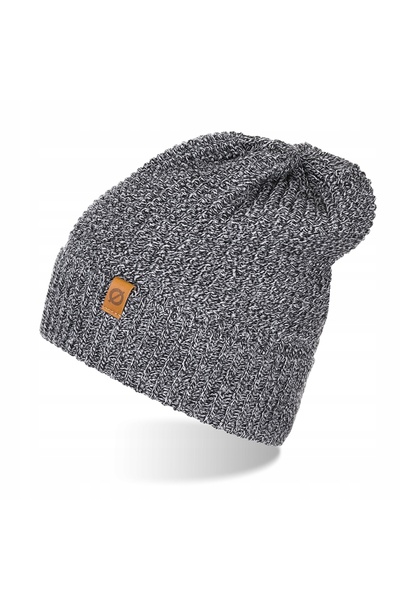 Brødrene Caciula tip beanie pentru barbati, Brodrene, Acril, 56-60 cm, Gri