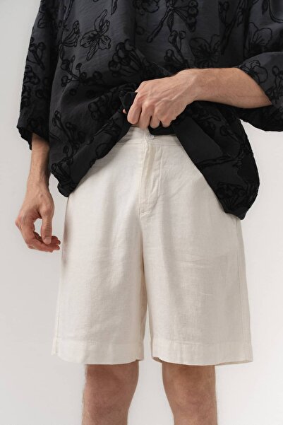 go gang own Coast Basic Linen Fabric Button Closure Shorts