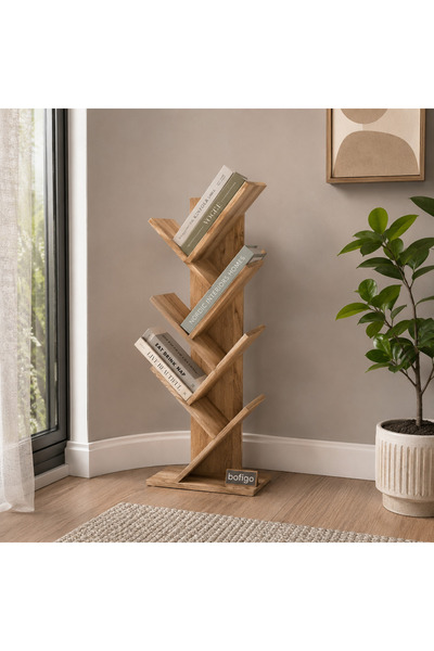 Vivendo Biblioteca Copac cu rafturi decorative, etajera living 122 x 44 x 22 ...