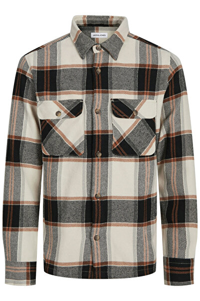 Jack & Jones JJDARREN FLANNEL OVERSHIRT LS Moonbeam