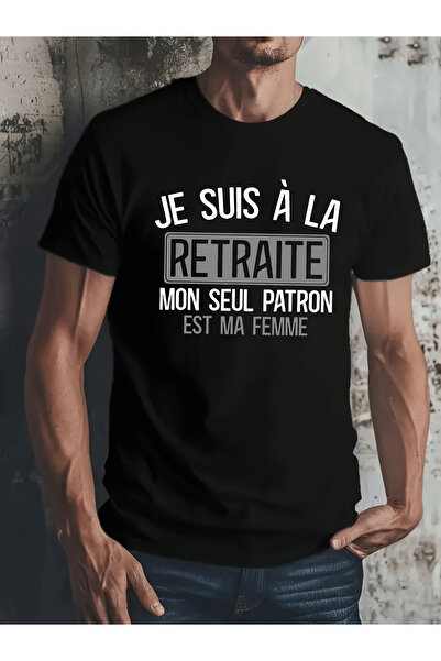 Generic Men's T-Shirt "Je Suis À La Retraite" Vintage French Lettering & Reti...