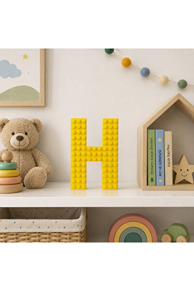 BLOK HARF - H HARFİ - SARI - 12 CM