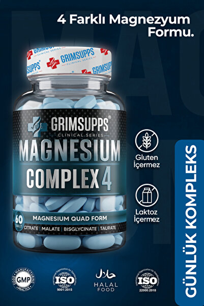 Grimsupps Magnesium Complex – 4 Form Magnezyum Kompleksi + B6 Vitamini 60 Tablet