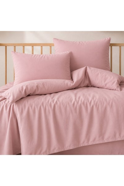 liefhome طقم غطاء لحاف أطفال معتمد مصنوع من القطن بنسبة 100% مقاس 100x150 – وردي باهت |   63 خيوط منسوجة |   شحن بالصندوق