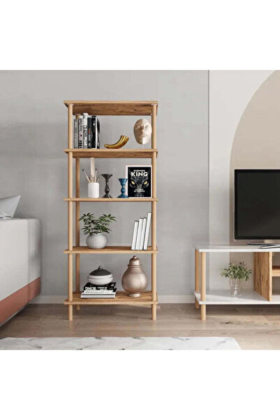 Vivendo Raft cu 5 polite din bambus, 29x60x137 cm