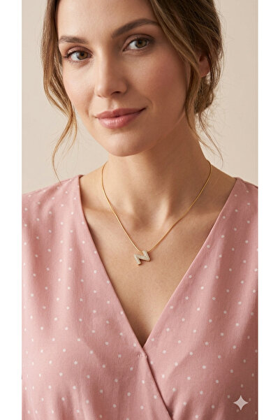 Generic Brand Z Letter Stone Steel Necklace